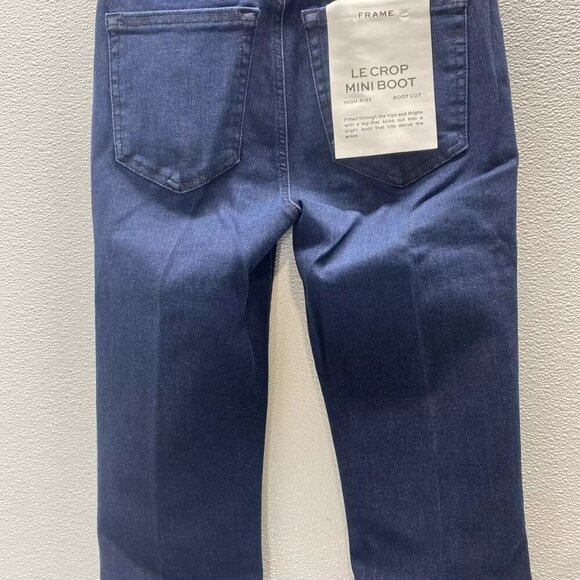 NEW FRAME Womens Le Crop Mini Boot Jeans Size 25 x 26 Dante Blue - Picture 5 of 11